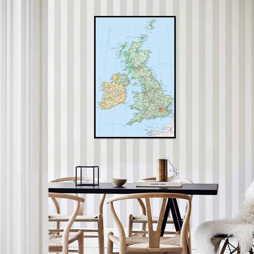 Wall Decor for Classroom,Office,Travel,Gift for Geography Enthusiasts,Graduation,Chinese Map UK Map Posters Gifts