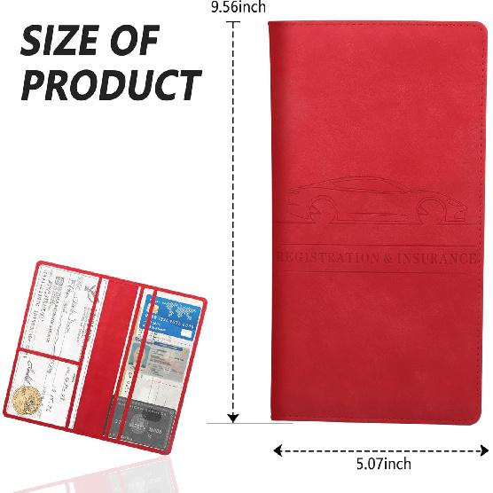 Car Registration And Urance Holder,PU Leather Car Glove Box Organizer Car Document Holder For ID,Driver'S License,Universal Car Organizer Car
