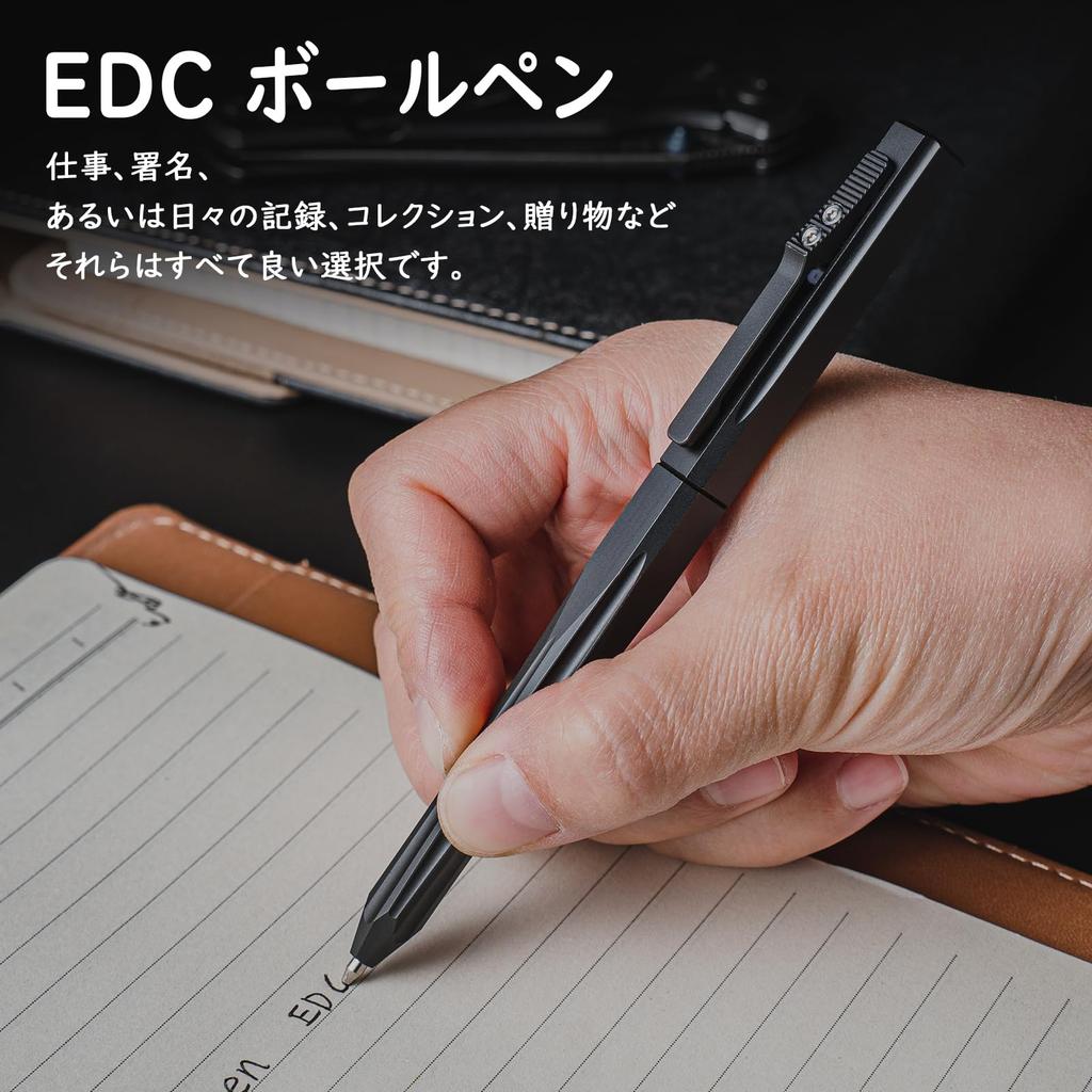 TIMULTI Titanium Ballpoint Stylish Metallic Luxury Easy To Write Pen, Multi-Function Pen, Gift, (Titanium Black/Retractable)