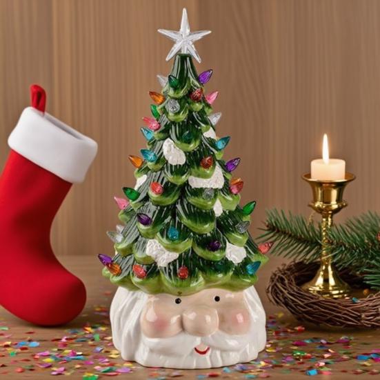 Tabletop Christmas Tree Light Battery Powered Indoor/Outdoor Multicolored Lights Desk Classic Xmas Tree Decoration