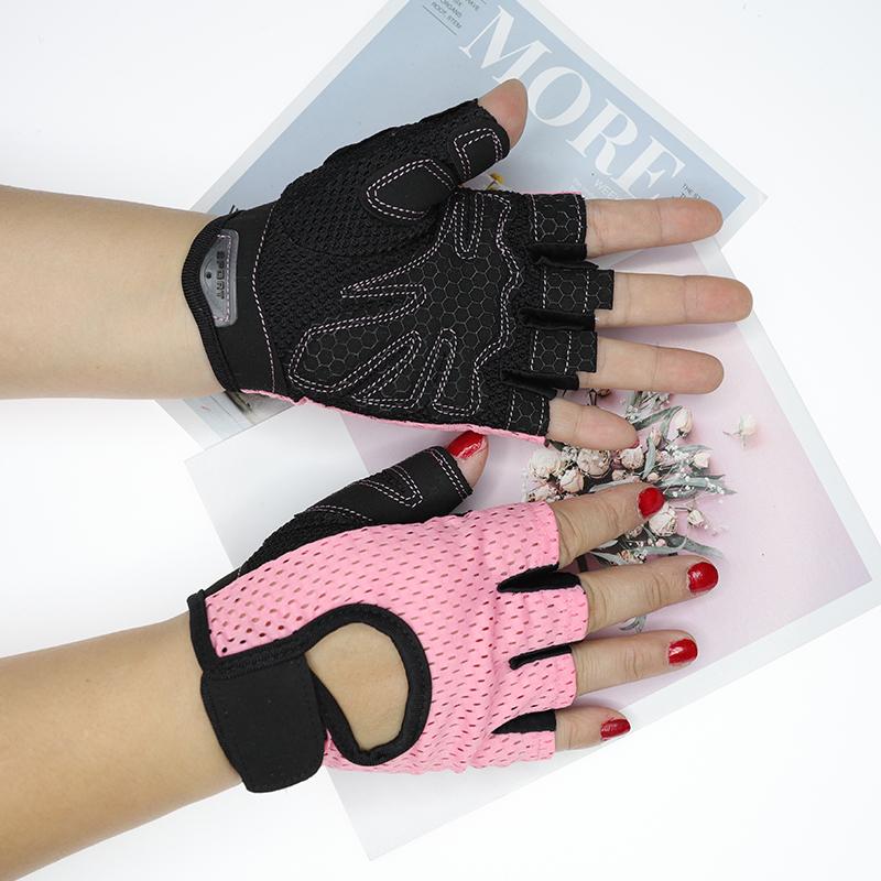 Gym Cycling Gloves for Women Men Fitness UV Protection Fingerless Summer Breathable Mesh Anti-Slip Workout Weightlifting Gloves