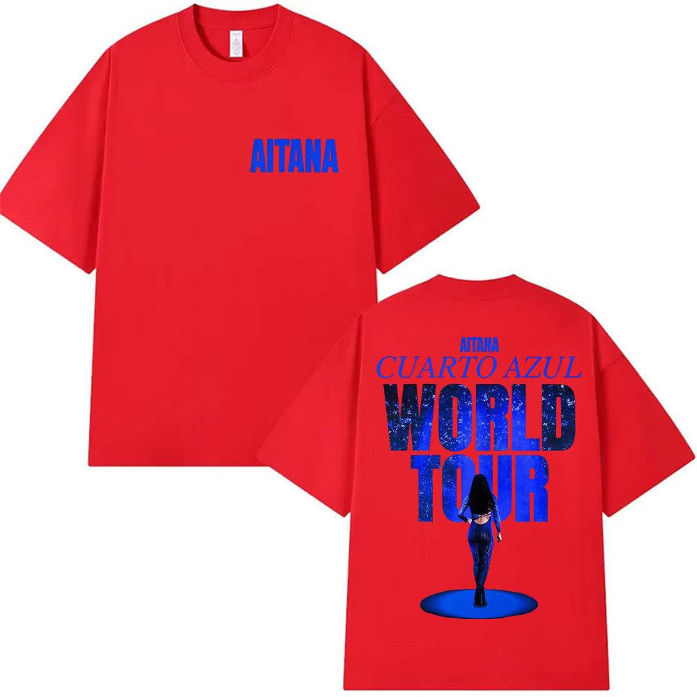 

Aitana Cuarto Azul World Tour 2026 Graphic TShirts Men Women Hip Hop Pop Fans Clothing Tshirt Vintage Oversized Cotton T Shirt S