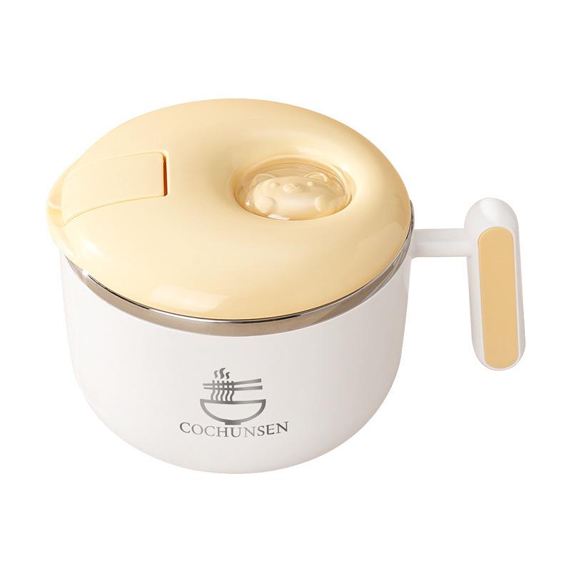 Portable Stainless Steel Noodle Bowl with Lid - Student Lunch Box Edition