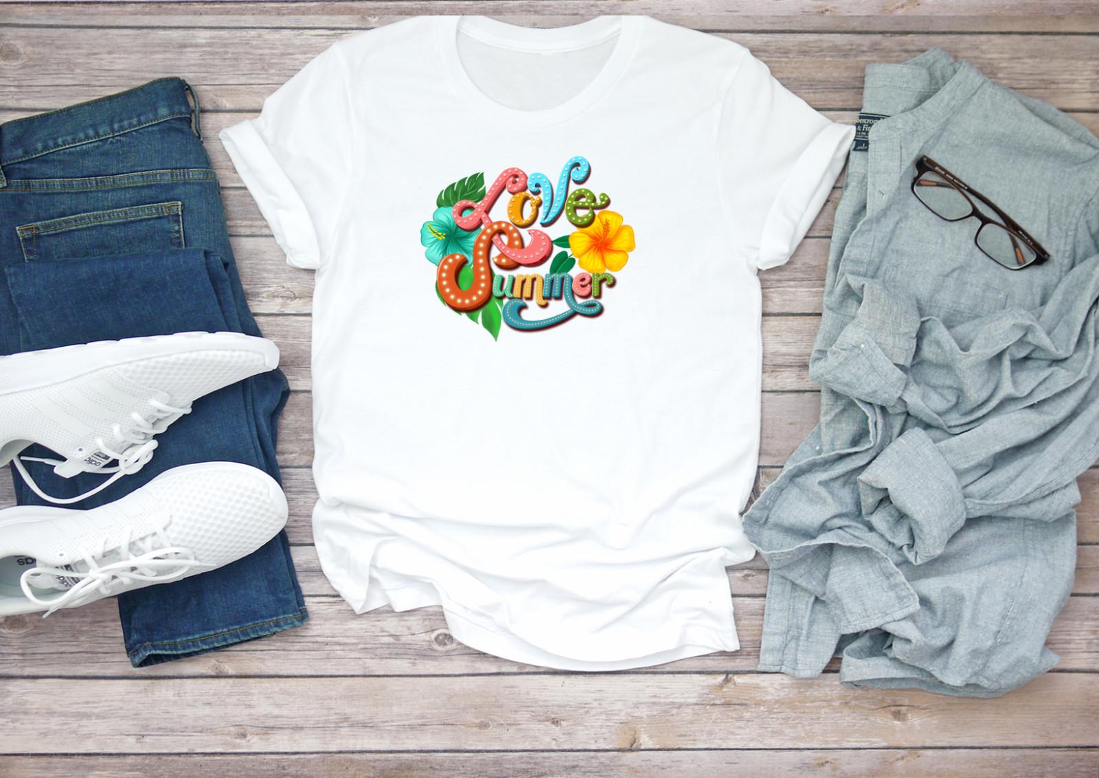 Colourful Love Summer Figure Short Sleeve White Black Men T-shirt H004 XL