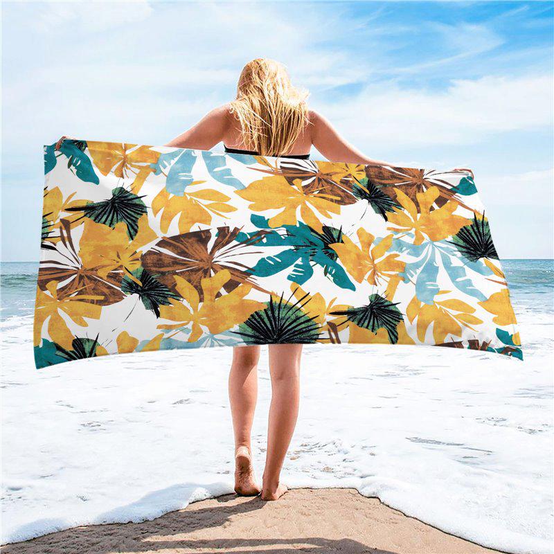 Summer Tropical Ultra-fine Fiber Beach Towel with Sun Protection