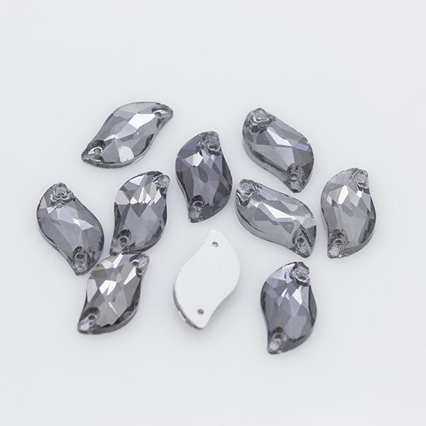 

28 шт. S-образных хрустальных стеклянных алмазных листьев для самостоятельного изготовления одежды и аксессуаров для свадебных платьев 10x20mm, 28 pieces
