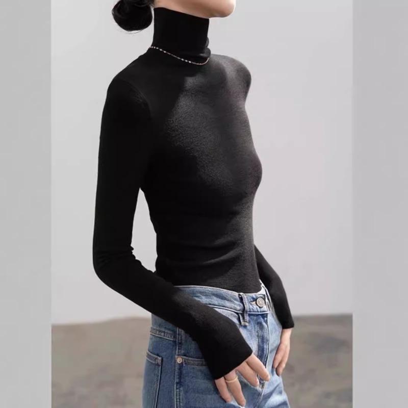 A Spring, Autumn and Winter Heap-neck Knitted Sweater, a New Slim-fitting and Thin Temperament Turtleneck Bottoming Shirt