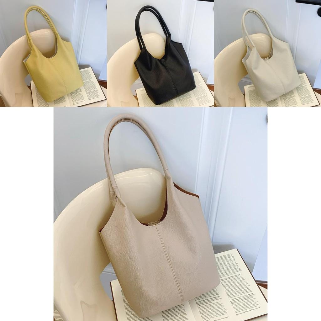 Spacious Oversized Tote Bag For Women 2024 Minimalist Korean Style Soft Pu Shoulder Bag