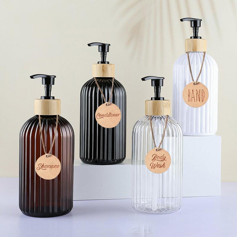 1/3 Stück 500ML Gestreifte Flaschen für Shampoo, Duschgel und Spülung, Nachfüllbare Flasche für Seifenspender in Küche/Bad
