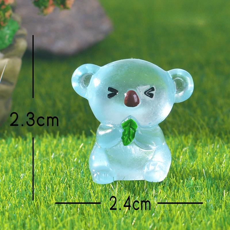 

Прозрачная смола Светящаяся Мультяшная Коала Светящаяся Фигурка Животного Аксессуар для Домашнего Декора Eat leaves