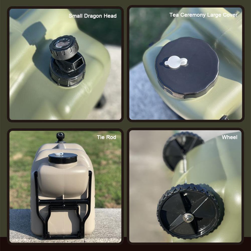 28L Camping Water Container Water Bucket No Leakage with Faucet&Wheel Camping Water Jug Camping Water Storage Carrier Water Tank