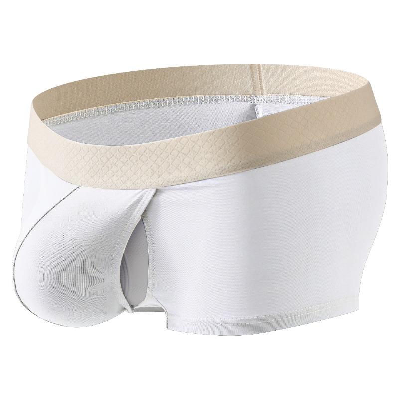 Sexy Men'S Boxers Bullet Separation Pouch Underwear Thin Breathable Open Side Panties High Elastic Summer Bikini Slip Homme