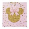 Birth Date Celebration Supplies Collection Minnie Mouse Style Pink Gold Glitter Disposable Utensils Children Birth Date Tableware Decor Favors