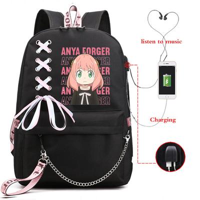 Female Spy Play House Anime X Student Schoolbag Multi-Function Large Capacity Usb Backpack Female Computer Bag