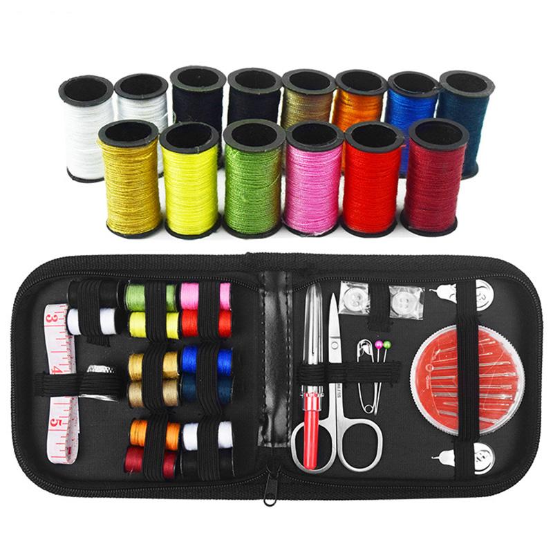 Multi-Purpose Emergency Sewing Repair Kit, Compact & Portable, 12×12×2.5 cm, Complete Set for Home, Travel & Car чёрный