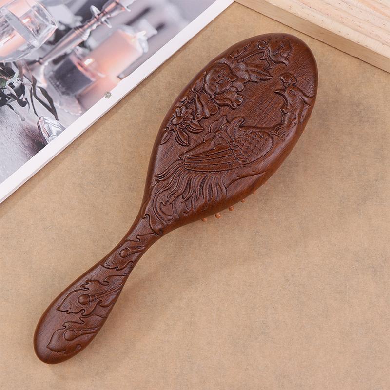 Sandalwood Air Bag Massage Comb Carving Hair Comb Professional Healthy Massage Brush High Quality Hairbrush