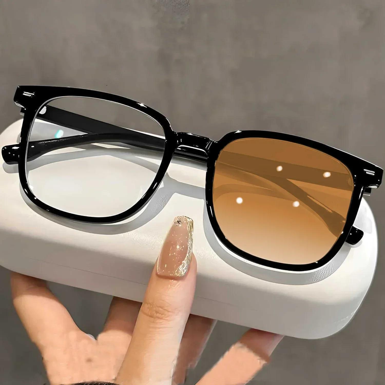 

Trendy Eye Protection Color Changing Sun Glasses Glasses Ultra Light High Definition Photochromic Myopia Luxury Anti Blue Light Goggle -3.5