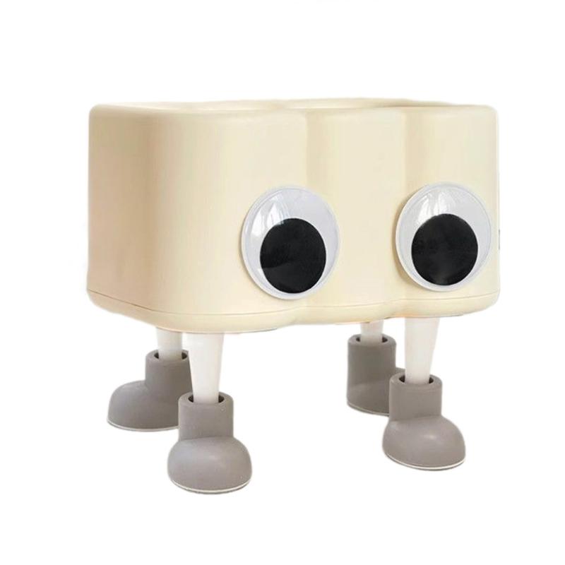 

Lovely Tissue Dispenser Collection Unique Paper Storage Box Paper Box with Eyes Adorned Convenient Paper Dispenser серый