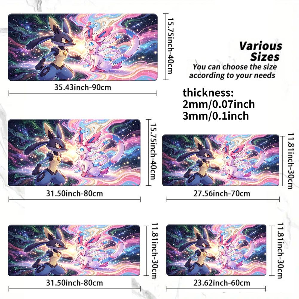 Pokemon Diamond Pearl Main Characters NonSlip Washable Desk Mat 30x80x0.2cm