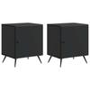 Nightstand 2 Pcs Black 43 X 34.5 X 50 Cm Engineered Wood