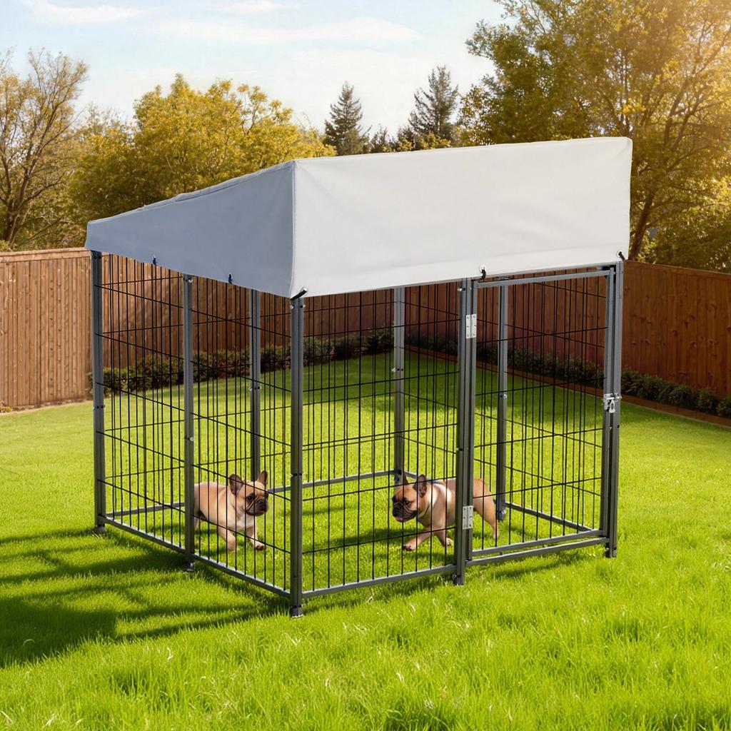 VEVOR Outdoor Dog Kennel, 1.12 x 1.15 x 1.25 m Large Dog Kennel with Secure Lock
