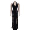 Women's Halter Backless Sexy Slit Long Dress - European and American Fashion