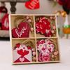Charming Pink Wooden Valentine's Day Hanging Decor With Creative Heart Design Set