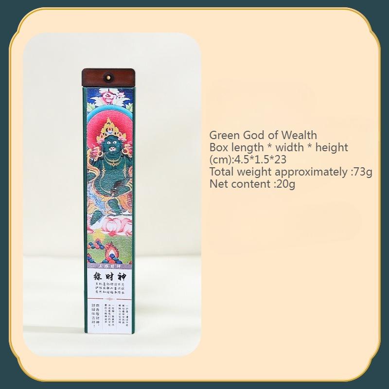 

God of Wealth Incense Stick Handmade Natural Sandalwood Attracting Wealth Praying for Blessings Purifying Indoor Air Joss Stick Green God of Wealth