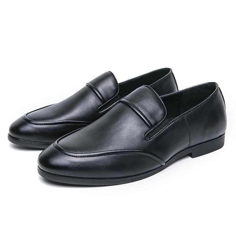 

Men s shoes large size new casual leather shoes fashionable men s foot loafers trendy British business dress shoes 46