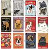 [MyPlate]Cat Poster Metal Sign Vintage Plaque Dog Tin Sign Wall Decor For Club Pet Store Tin Plate Dog Gift
