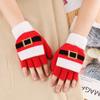 Claus Pattern Apparel Accessories Women Knitted Flip Gloves Christmas Gloves Autumn Winter Gloves