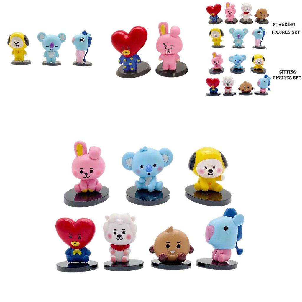 BTS BT21 7-teiliges Set Babyphone-Figuren, Ornamente, Tortenaufsatz, Spielzeug, Geschenk