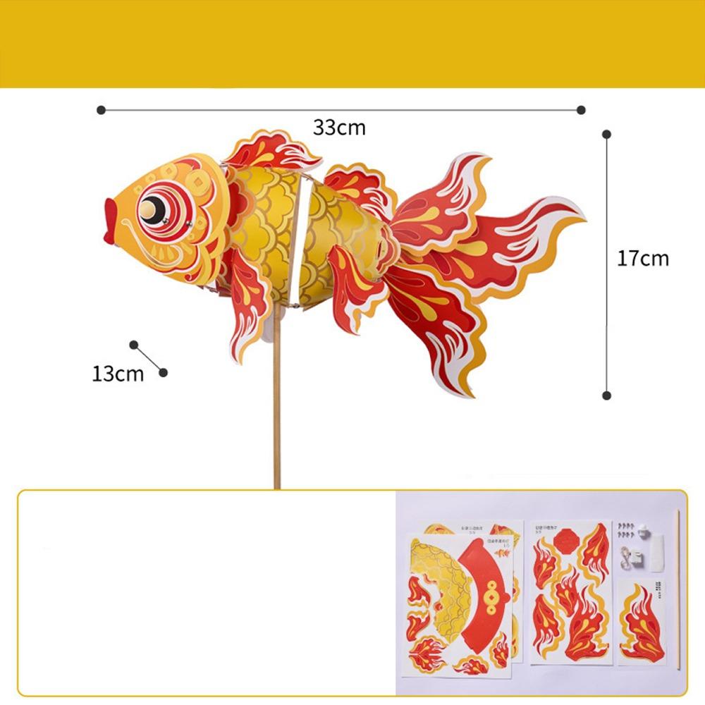 LED Light Goldfish Lantern Lamp Handmade DIY Lantern Materials Koi Carp Lantern  Festival Decor