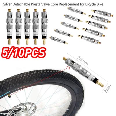 5/10Pcs Detachable Presta Bicycle Valve Core Replacement Brass CNC FV MTB Road Bike Tire Tubes Service Parts Repair Tools