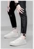 Men's Handmade Retro White Low-Top Board Shoes - Versatile Cowhide Casual Flats for Spring