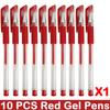 10/100 PCS Roise Retractable Gel Pens Set Black/Red/Blue Ink Ballpoint for Writing Refills Office School Supplies Stationery