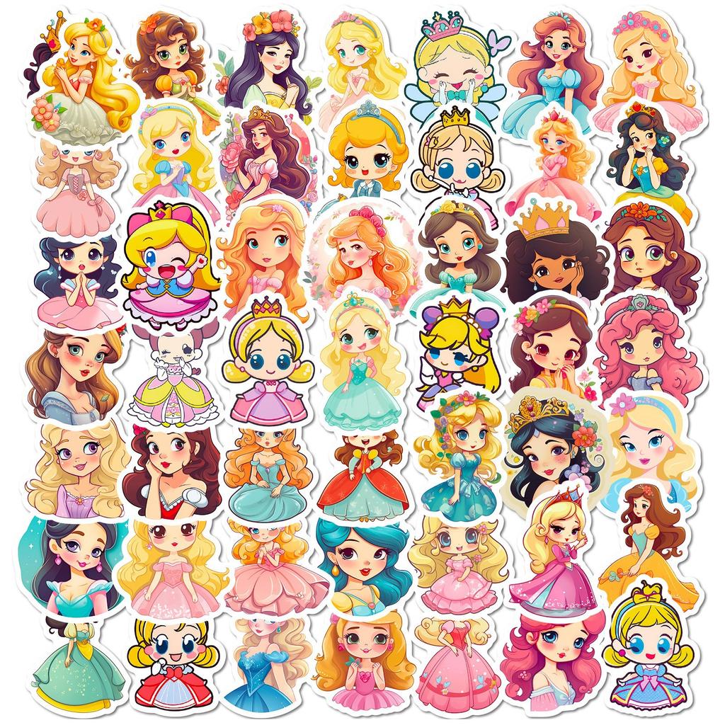 100 Cartoon Princess Children Reward Princess Little Girl Toys Doodle Stickers DIY