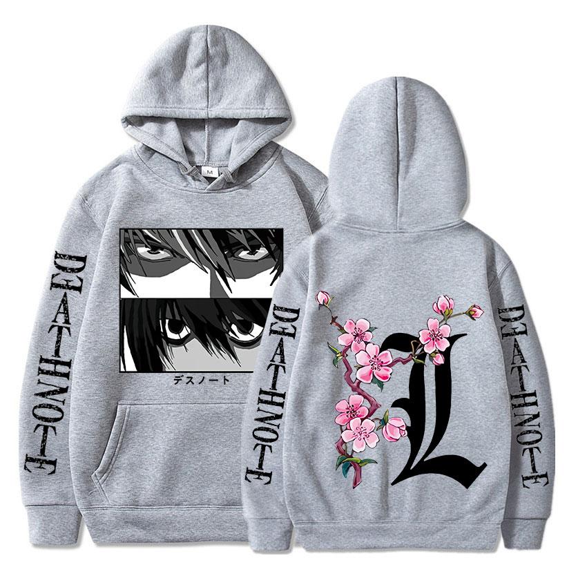Death Note Hoodies Men Women Fashion Funny Japanese Anime Streetwear Harajuku Graphic Yagami Light Eyes Print Sweatshirts Unisex Tops
