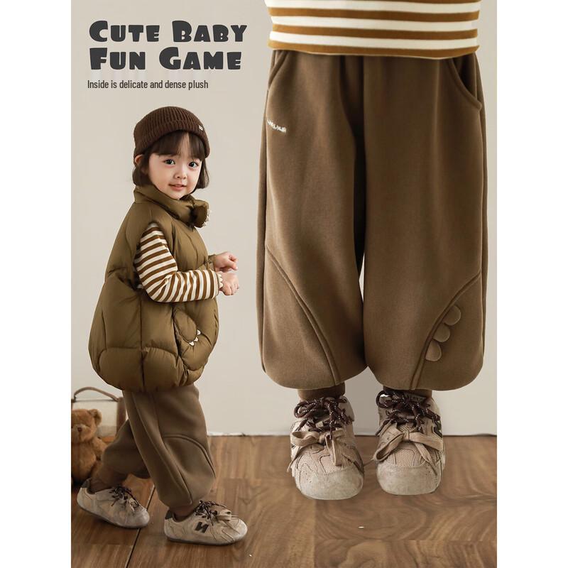 Youyou Girls' Plush Lined Dinosaur Jogger Pants