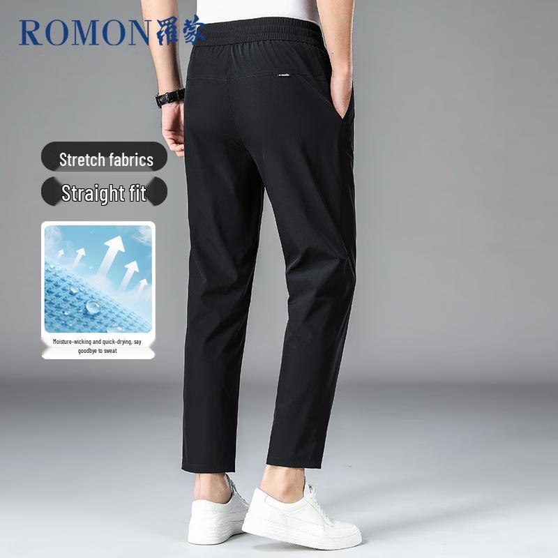 ROMON Men s Ice-Feel Milk Silk Casual Pants XL