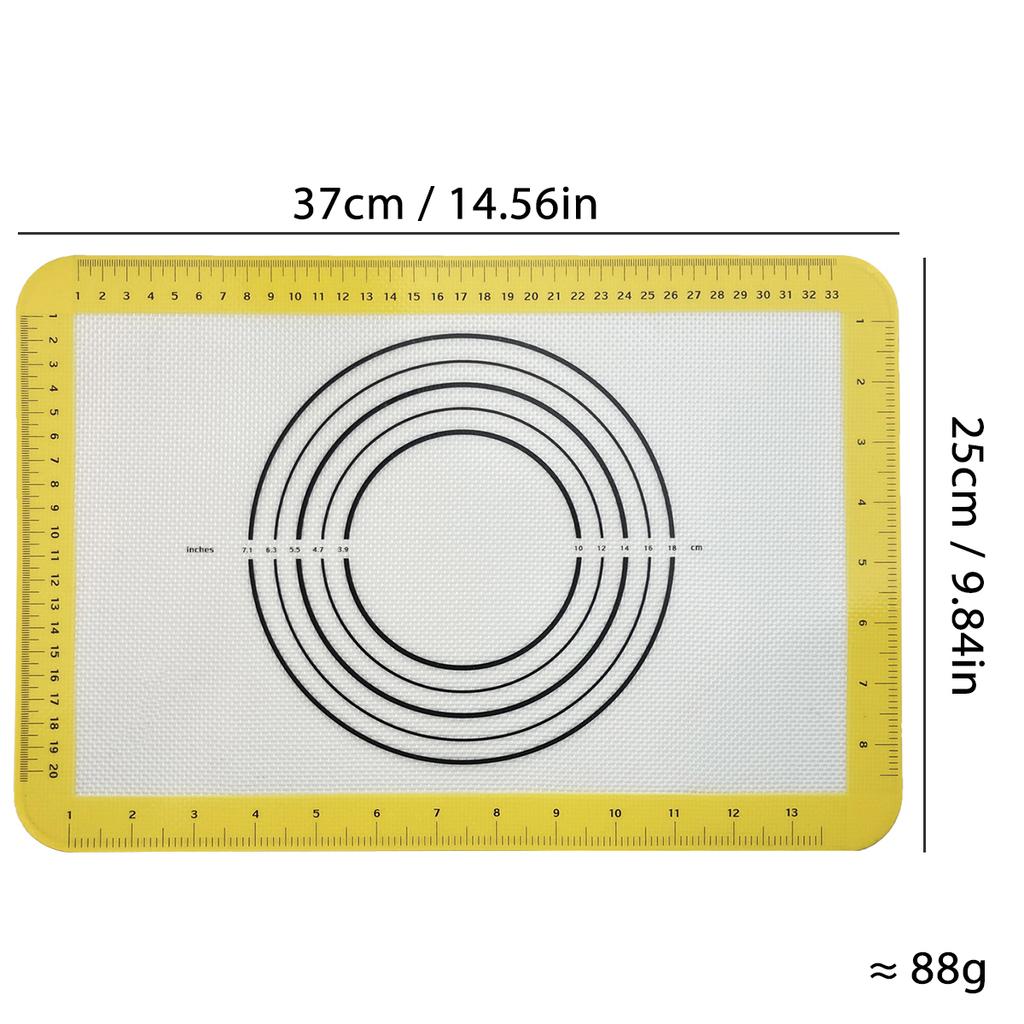 Silicone Baking Mat with Measurement for Oven, Colorful Non Stick Reusable Bakeware Sheet Liner for Make Macaron, Cookie, Pastry