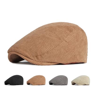 Вельветові однотонні кепки, чоловічі, весна, осінь, британські газетні кепки в стилі ретро, ​​берет, капелюх із плющем, капелюхи художника Гетсбі, Gorro Hombre Boina