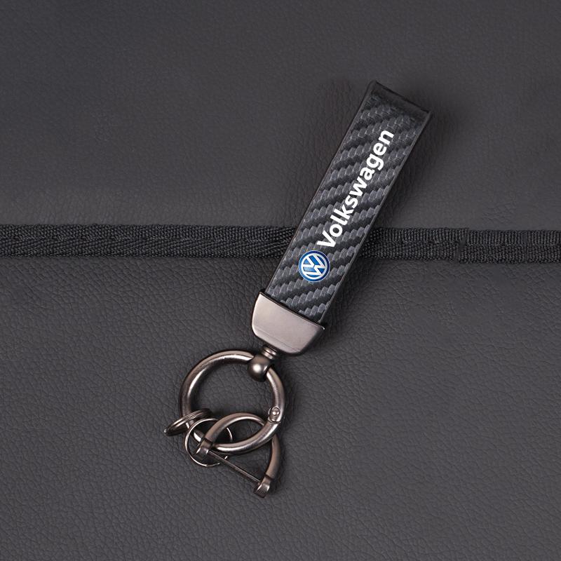 Car Fashionable style KeyChain Leather Emblem Key Chain Buckle Key Ring For VW Golf Amarok T5 Phaeton Teramont ID3 Tiguan Ph6