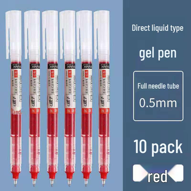 Vibrant Quick-Dry Gel Ink Rollerball Pen 0.5mm Needle Tip, Large Capacity