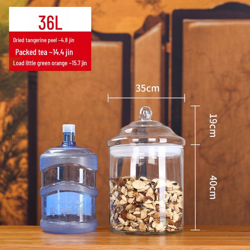 Large Glass Food-Grade Storage Jar for Dried Tangerine Peel and Tea Sealed for Freshness