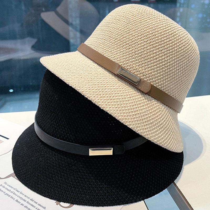 Womens Ladies Summer Straw Fisherman's Hat Sun Hat Adjustable Visor Hat