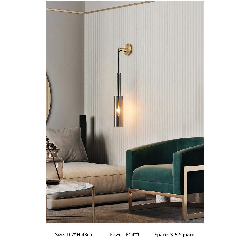 Nordic  Creative Living Room Crystal Wall Lamp Fashion Modern Minimalist Model Bedside Copper Wall Lamp Bedroom Corridor