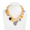 Collana Ciondolo a Forma di Cuore con Motivo Metallico Luce Vintage Lusso da Donna, Stile Punk Ccb Catena Spessa Catena Clavicola