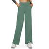 Women's Casual High-waisted Straight-leg Pants, Loose Pocket Yoga Pants