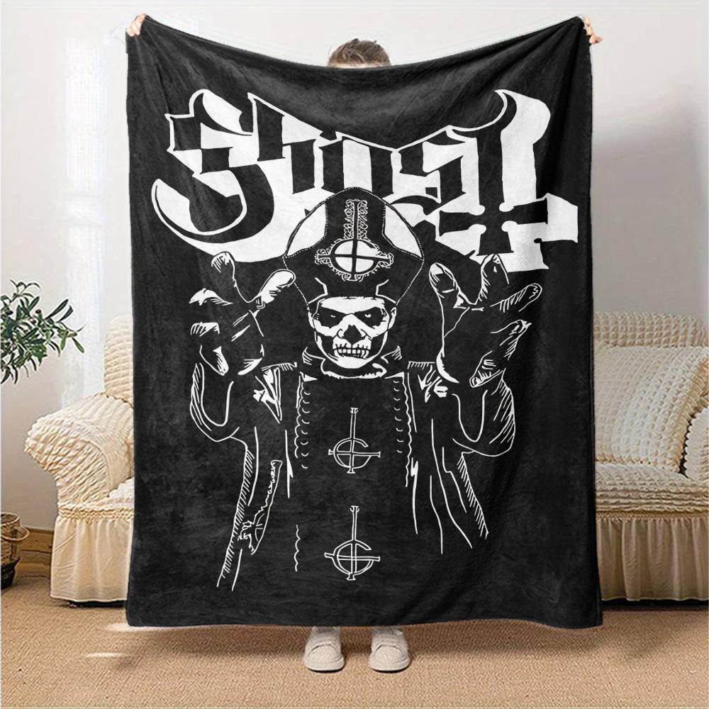 1pc Ghost Band Throw Blanket Soft Flannel, Cozy All Season Polyester Perfect for Home, Office